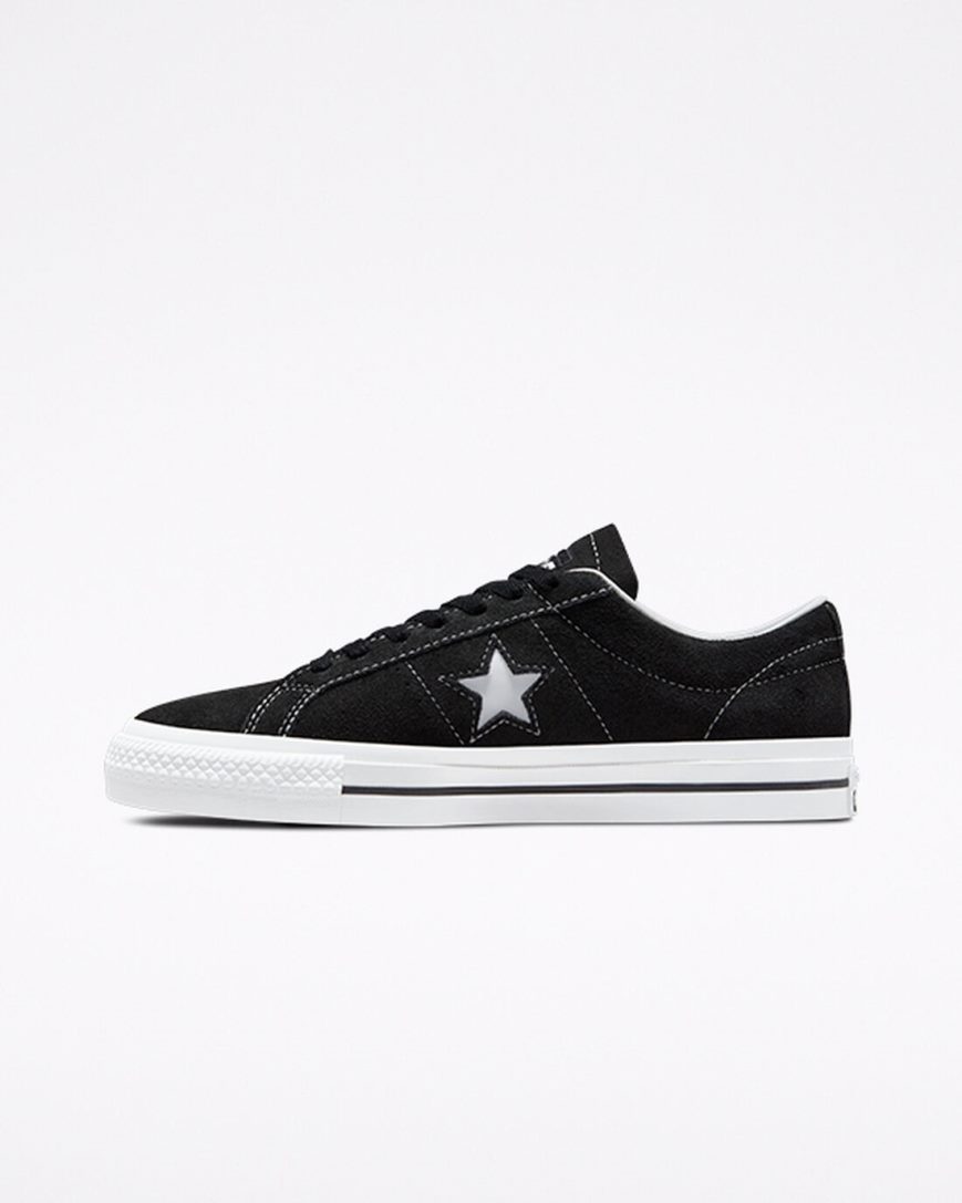 Women's Converse CONS One Star Pro Suede Skate Shoes Black / White | AU E5908L